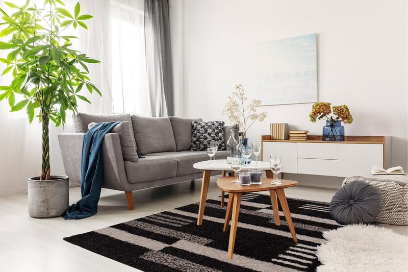 Windsor Modern Ryamatta Rektangulär 200x290 cm - Svart - Ryamatta & luggmatta