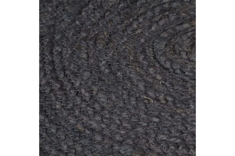 Handgjord jutematta rund 90 cm mörkgrå - Grå - Sisalmattor - Jutemattor & hampamattor