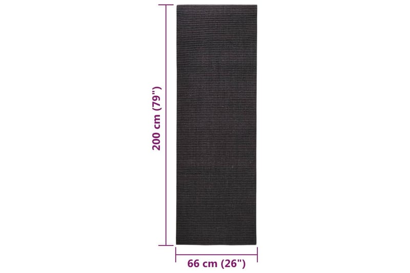 Matta naturlig sisal 66x200 cm svart - Svart - Sisalmattor - Jutemattor & hampamattor