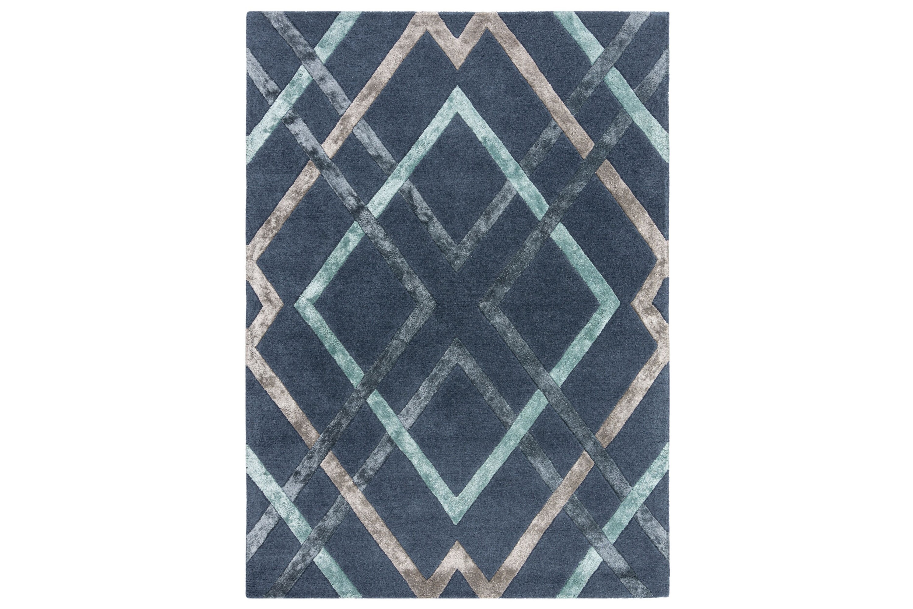 REA/Black Friday Architect Trellis Ullmatta 120x170 cm Blå - Flair Rugs