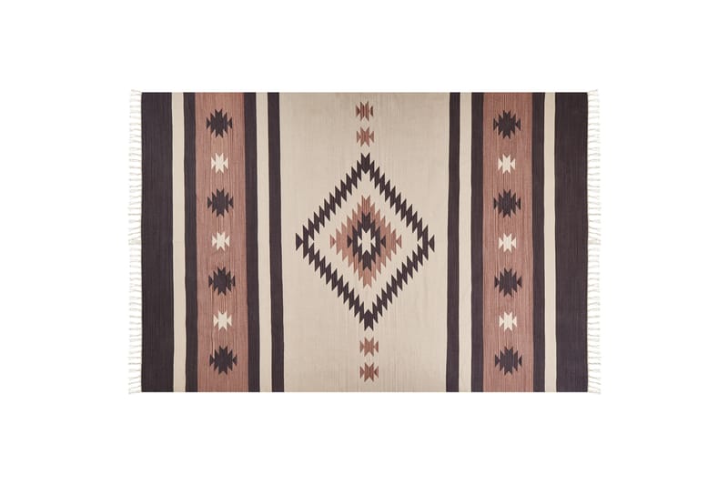 Aragats Kelimmatta 200x300 cm - Beige - Handvävda mattor - Gummerade mattor - Små mattor - Mönstrade mattor - Stora mattor - Kelimmattor