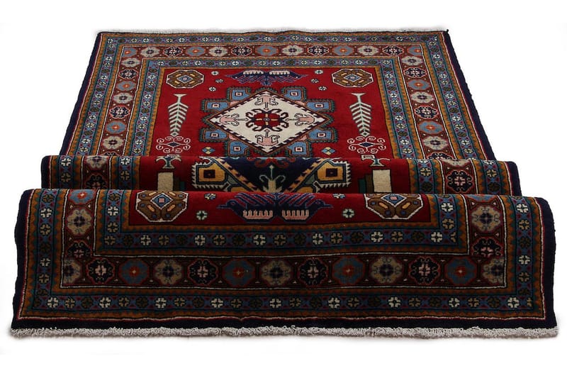 Handknuten Exklusiv Persisk Matta 144x295 cm - Röd/Mörkblå - Orientaliska mattor - Persisk matta
