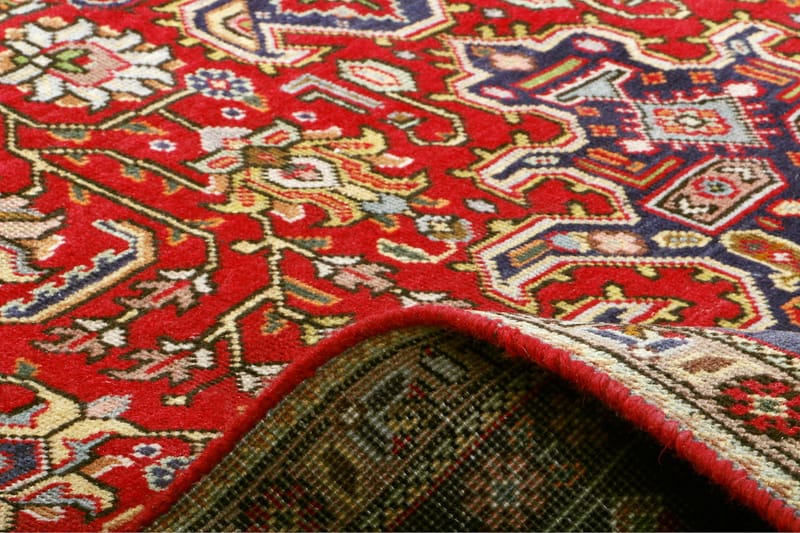 Handknuten Persisk Patinamatta 192x290 cm - Röd/Mörkblå - Orientaliska mattor - Persisk matta