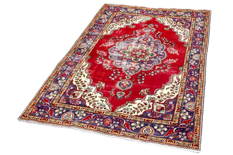 Handknuten Persisk Patchworkmatta 193x294 cm Kelim - Röd/Mörkblå - Orientaliska mattor - Persisk matta