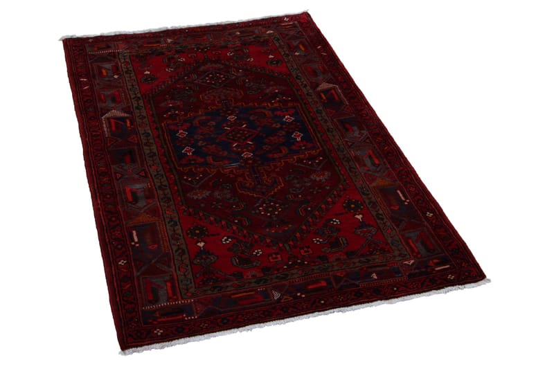 Handknuten Persisk Matta 128x207 cm - Röd/Brun - Orientaliska mattor - Persisk matta