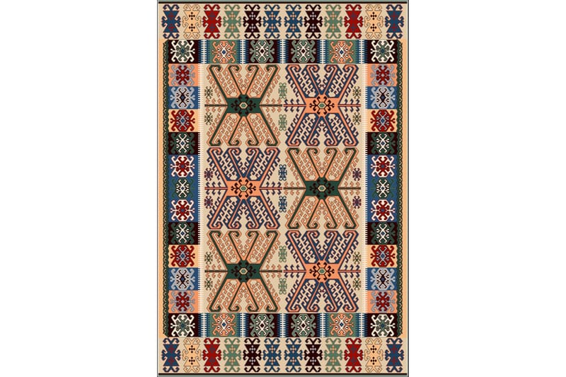Homefesto Matta 100x200 cm - Multifärgad/Sammet - Handvävda mattor - Gummerade mattor - Orientaliska mattor - Små mattor - Persisk matta - Stora mattor