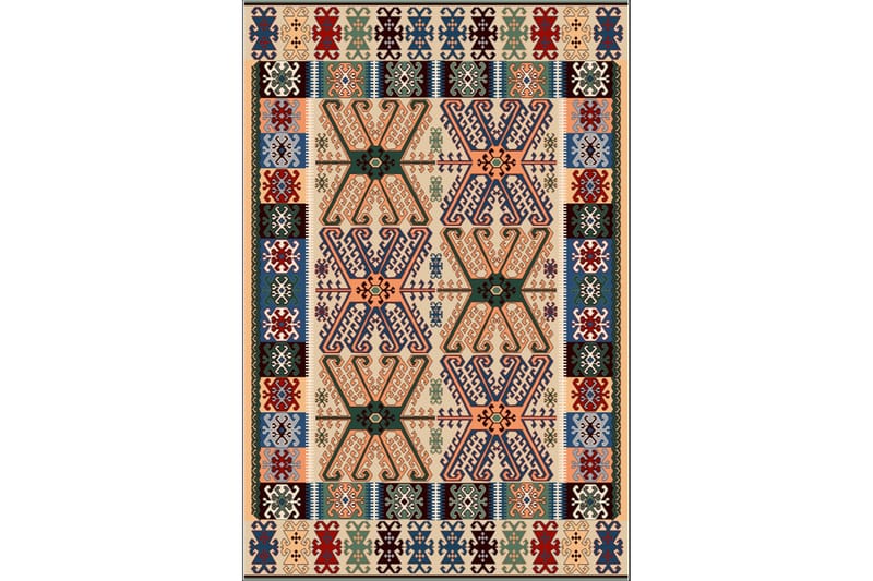 Homefesto Matta 140x220 cm - Multifärgad/Sammet - Textil & mattor - Mattor - Orientaliska mattor