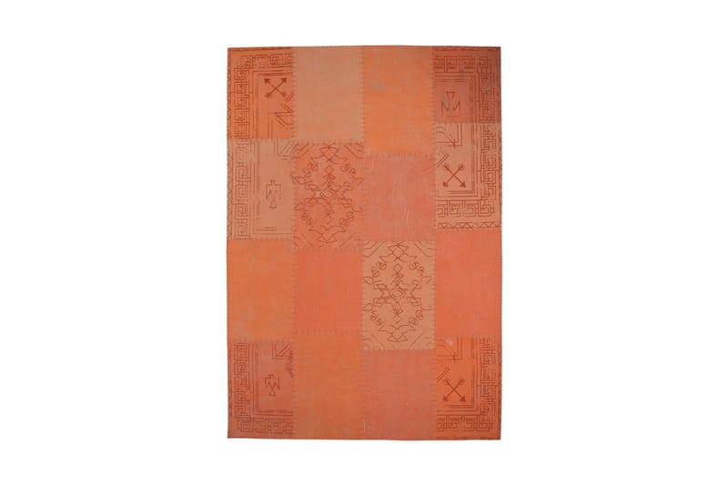 Gesslick Melfe Matta 120x170 cm Orange/Flerfärgad - D-Sign - Gummerade mattor - Små mattor - Mönstrade mattor - Stora mattor - Patchwork matta - Handvävda mattor
