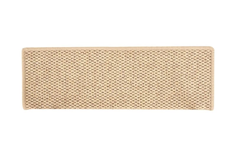 Trappstegsmattor självhäftande sisal 15 st 65x25 cm ljusbeig - Beige - Trappstegsmattor