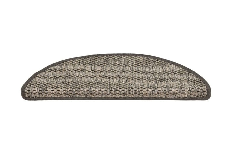 Trappstegsmattor självhäftande sisal 15 st 65x25 cm antracit - Grå - Trappstegsmattor
