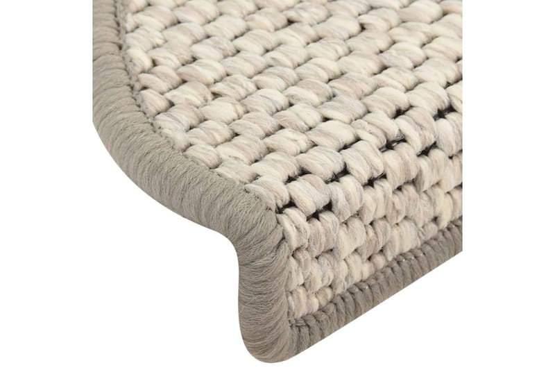 Trappstegsmattor självhäftande sisal 15 st 65x25 cm beige - Beige - Textil & mattor - Mattor - Specialmatta - Trappstegsmattor