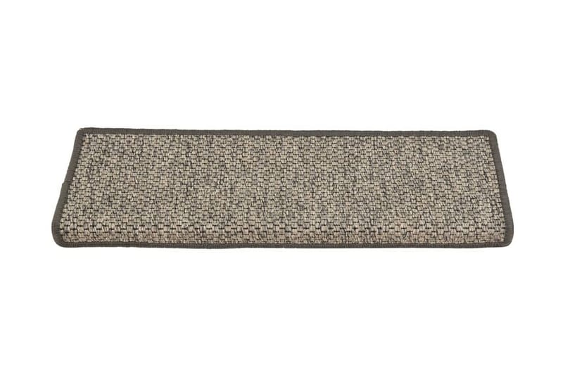 Trappstegsmattor självhäftande sisal 15 st 65x25 cm grå beig - Beige - Trappstegsmattor