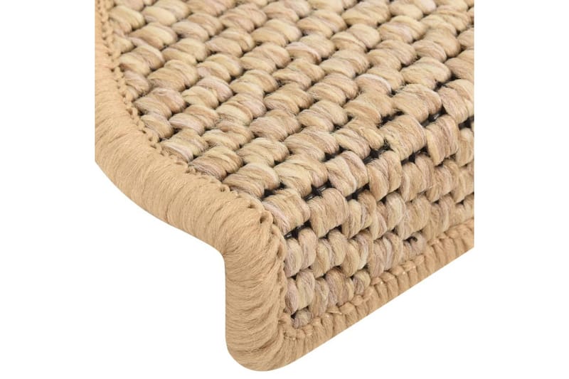 Trappstegsmattor självhäftande sisal 15 st 65x25 cm ljusbeig - Beige - Trappstegsmattor