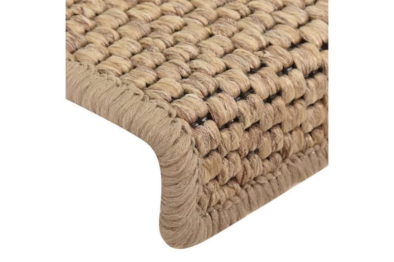 Trappstegsmattor självhäftande sisal 15 st 65x25 cm sand - Beige - Trappstegsmattor