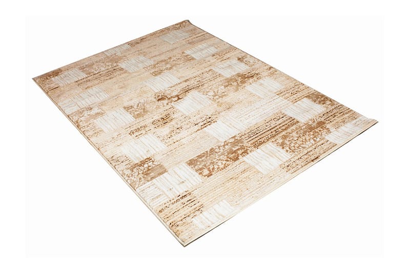 Theodor Square Matta 160x220 cm - Beige/Brun - Mattor - Gummerade mattor - Små mattor - Mönstrade mattor - Stora mattor - Handvävda mattor