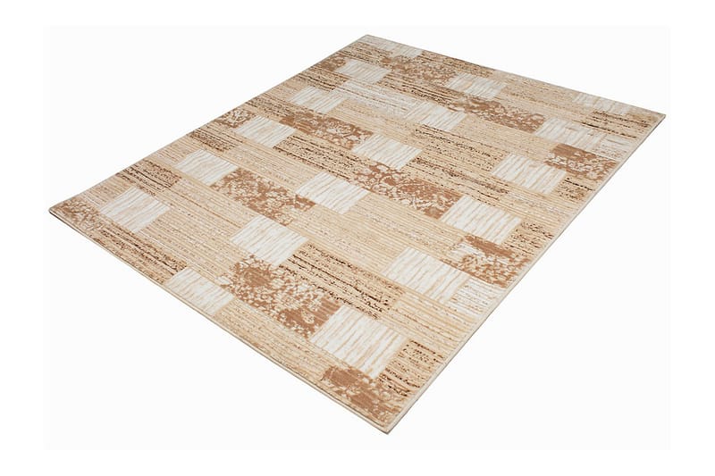 Theodor Square Matta 160x220 cm - Beige/Brun - Mattor - Gummerade mattor - Små mattor - Mönstrade mattor - Stora mattor - Handvävda mattor