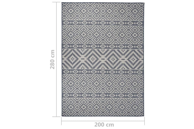 Utomhusmatta plattvävd 200x280 cm blå ränder - Blå - Textil & mattor - Mattor - Utomhusmattor