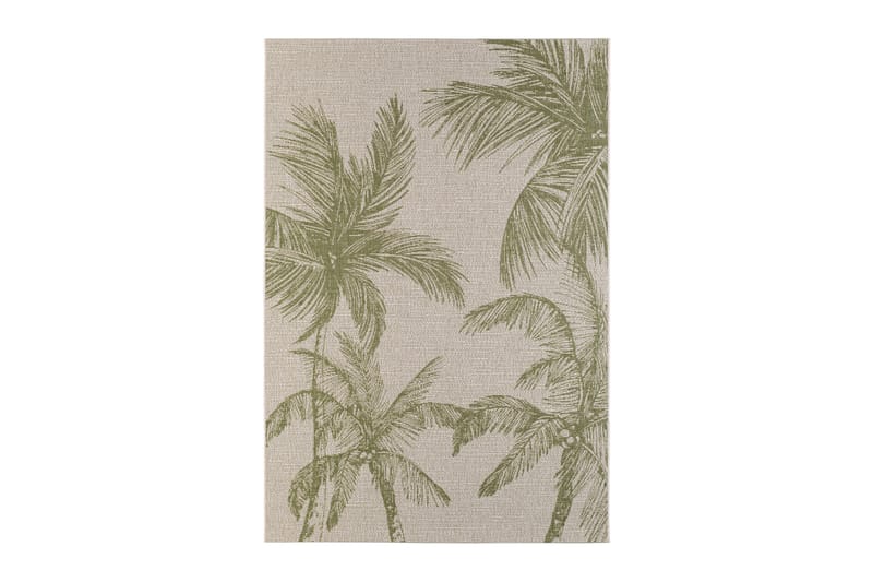 Bahamas Palm Utomhusmatta 200x290 cm - Grön - Gummerade mattor - Plastmatta balkong - Små mattor - Mönstrade mattor - Stora mattor - Balkongmatta & altanmatta - Handvävda mattor - Utomhusmattor