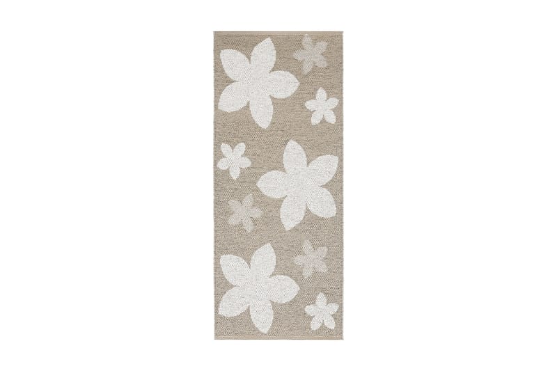 Flower Plastmatta 150x150 Vändbar PVC Beige - Horredsmattan - Trasmatta