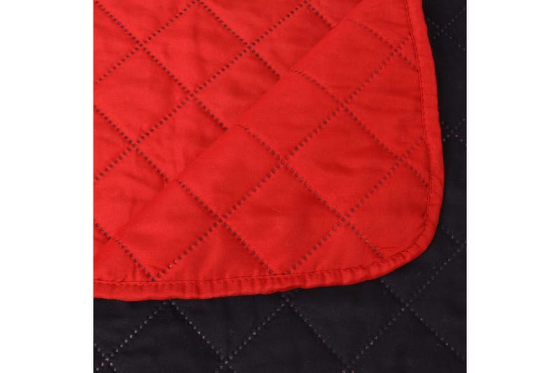 Dubbelsidigt vadderat överkast röd och svart 230x260 cm - Röd/Svart - Överkast enkelsäng - Överkast