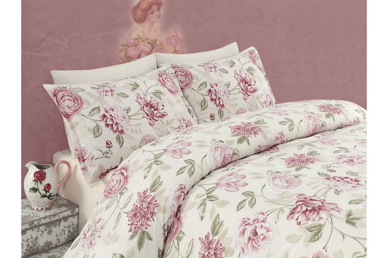 Eponj Home Bäddset Enkelt 3-dels - Rosa/Creme/Grön - Textil & mattor - Sängkläder - Bäddset & påslakanset - Påslakanset enkelsäng