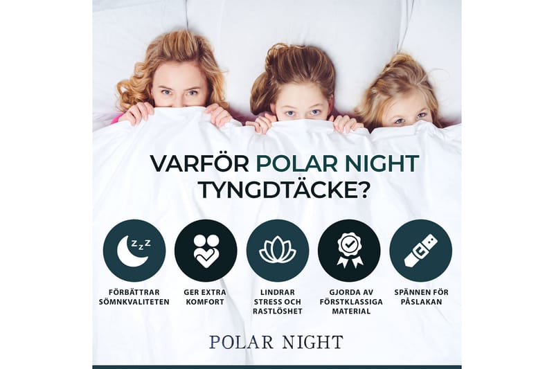 Polar Night Tyngdtäcke 7 kg 135x200 cm - Grå - Tyngdtäcke