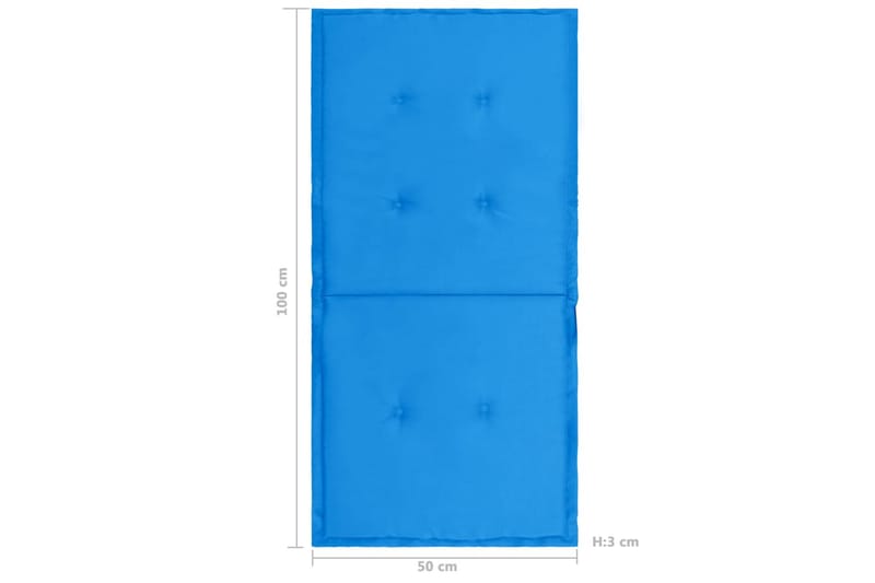 Stolsdynor för trädgården 4 st blå 100x50x3 cm - Blå - Sittkudde & stolsdyna