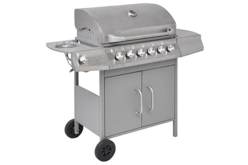 Gasolgrill 6+1 kokzoner silver - Silver - Gasolgrill