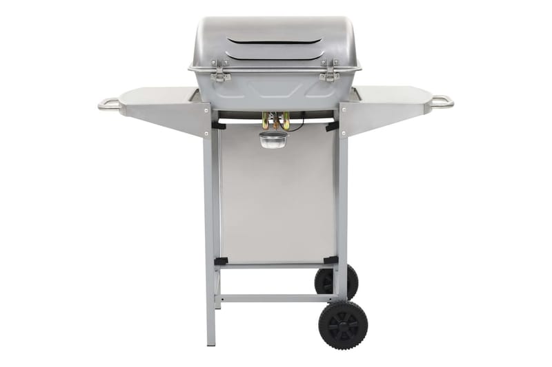 Gasolgrill med 2 grillzoner rostfritt stål silver - Silver - Gasolgrill