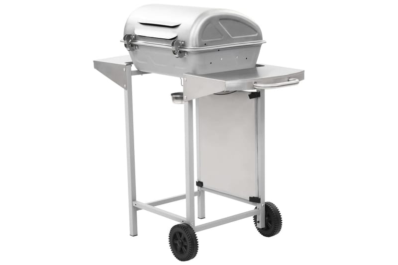 Gasolgrill med 2 grillzoner rostfritt stål silver - Silver - Gasolgrill