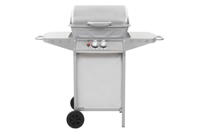 Gasolgrill med 2 grillzoner rostfritt stål silver - Silver - Gasolgrill