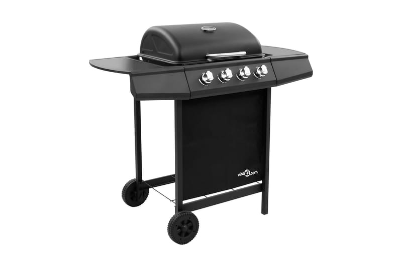 Gasolgrill med 4 brännare svart - Svart - Gasolgrill