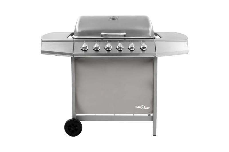 Gasolgrill med 6 brännare silver - Silver - Gasolgrill