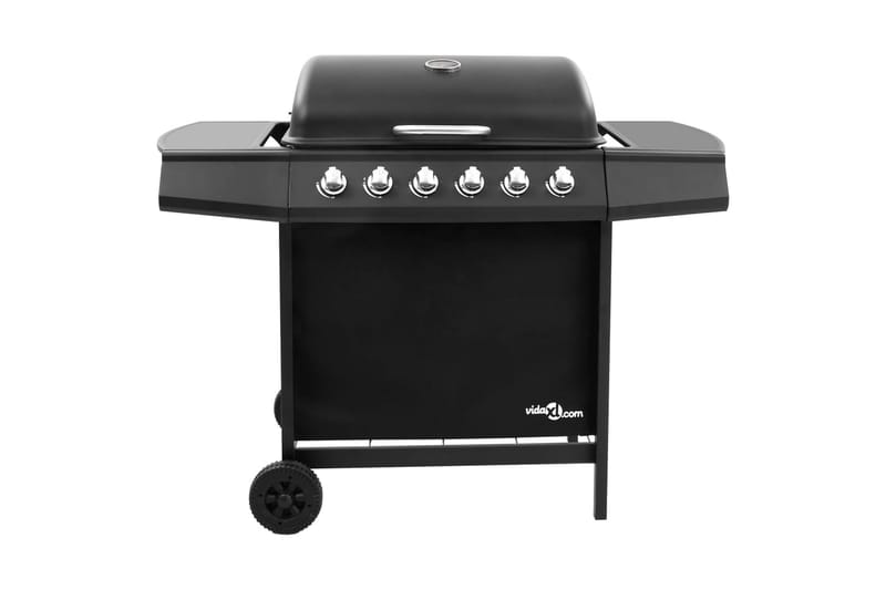 Gasolgrill med 6 brännare svart - Svart - Gasolgrill