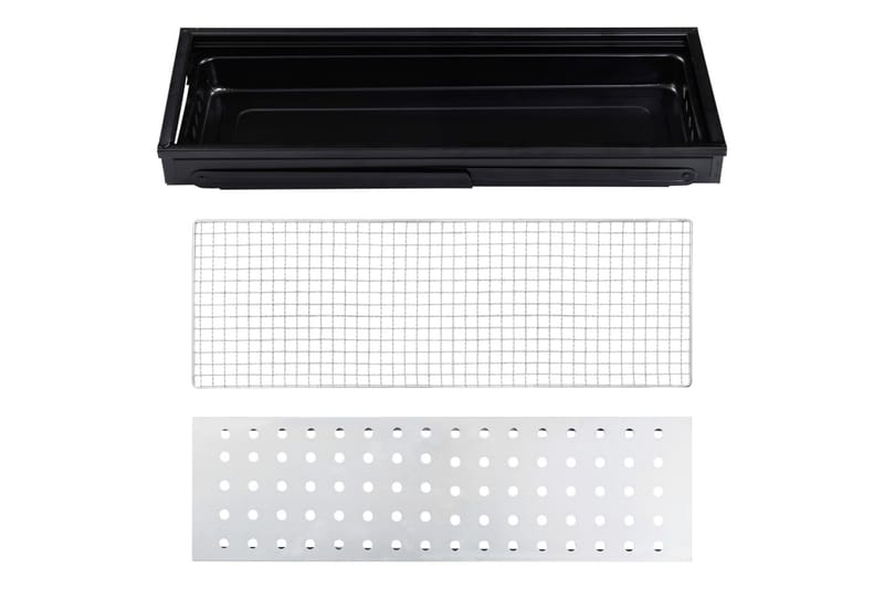 Portabel campinggrill stål 60x22,5x33 cm - Svart - Kolgrillar