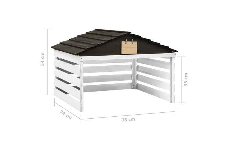 Garage för robotgräsklippare svart och vit 78x74x54 cm grant - Svart - Hus till robotgräsklippare - Robotgräsklippare