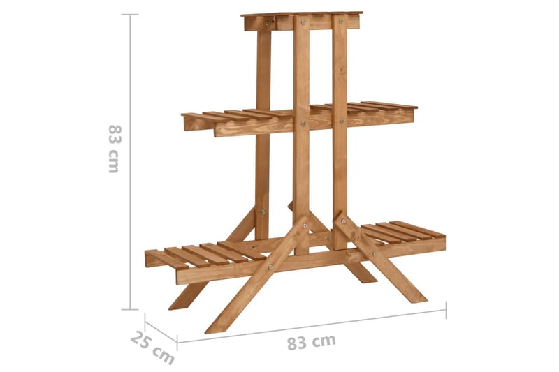 Växtställ 83x25x83 cm granträ - Brun - Blomhylla & blomstativ