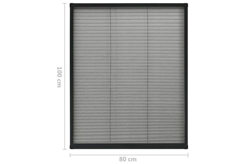 Plisserat insektsnät för fönster antracit 80x100 cm aluminiu - Grå - Friluftsutrustning - Myggnät & insektsnät - Myggskydd