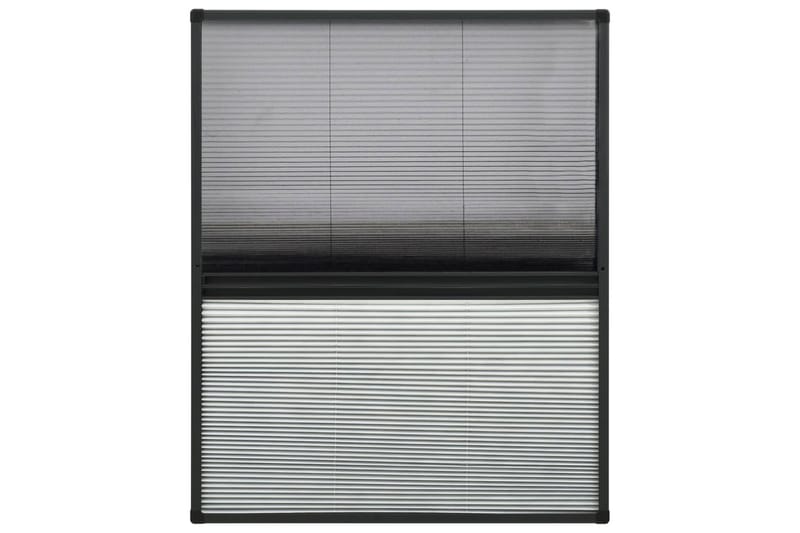 Plisserat insektsnät med jalusi för fönster 60x80 cm alumini - Grå - Friluftsutrustning - Myggnät & insektsnät - Myggskydd