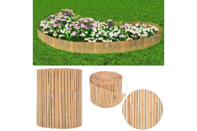 Stängsel bambu 1000x30 cm - Brun - Rabattkant