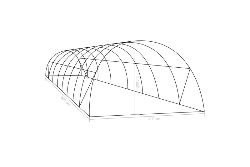 Växthus 32 m² 8x4x2 m - Grön - Trädgård & spabad - Trädgårdsskötsel - Växthus