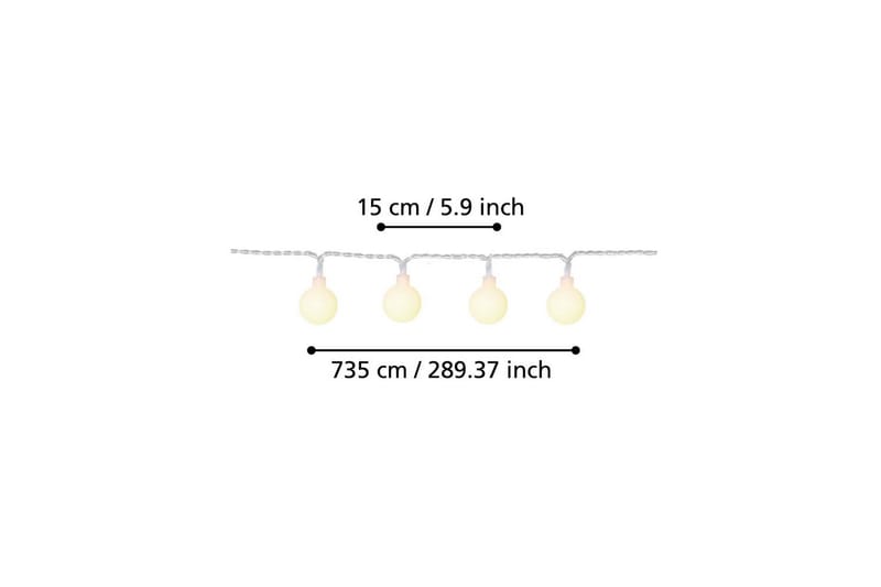 Ljusslinga Utebelysning Eglo Libisa 735 cm - Vit - Trädgård & spabad - Utemiljö - Altan & terrass - Altanbelysning