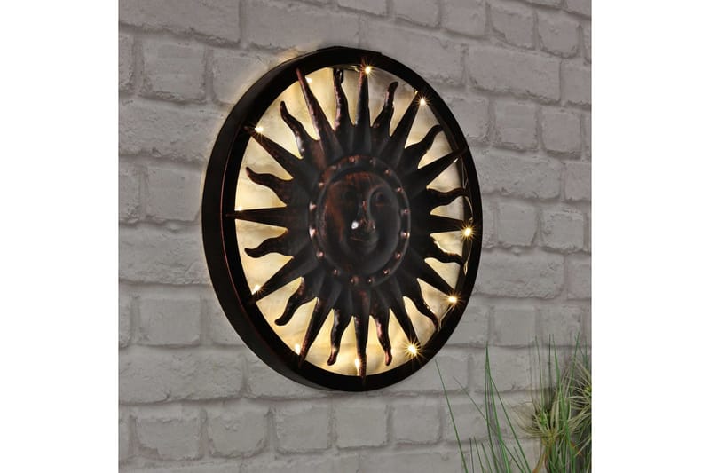 HI Soldriven vägglampa med LED 40x4 cm - Brun - Trädgård & spabad - Utemiljö - Entré - Entrébelysning