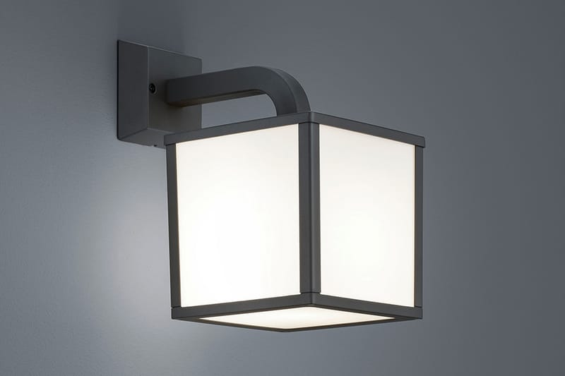 Trio Lighting Cubango LED E27 vägglampa antracit - Vit - Utomhusbelysning - Fasadbelysning & vägglykta - Entrébelysning