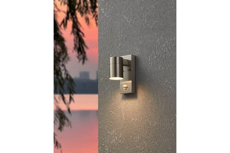 Vägglampa Utebelysning Eglo Riga 5 med Sensor Rostfritt Stål Klar - Silver - Trädgård & spabad - Utemiljö - Entré - Entrébelysning