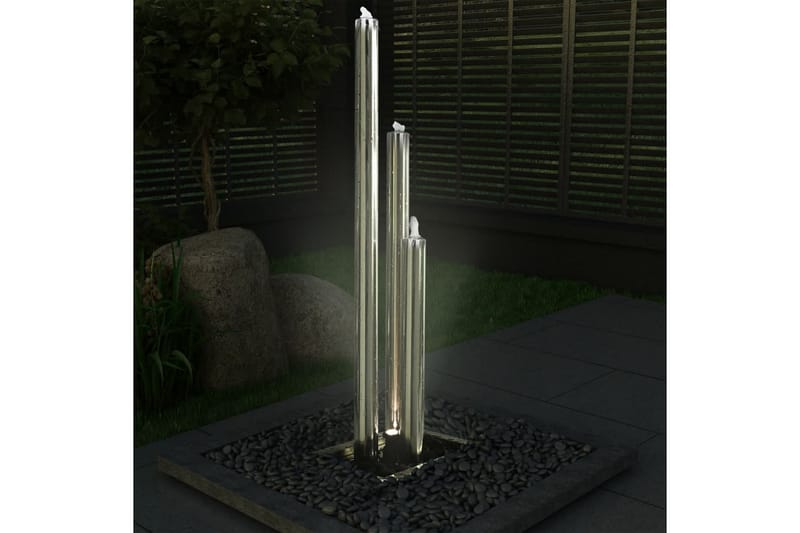 Trädgårdsfontän silver 48x34x153 cm rostfritt stål - Silver - Damm & fontän - Trädgårdsfontän