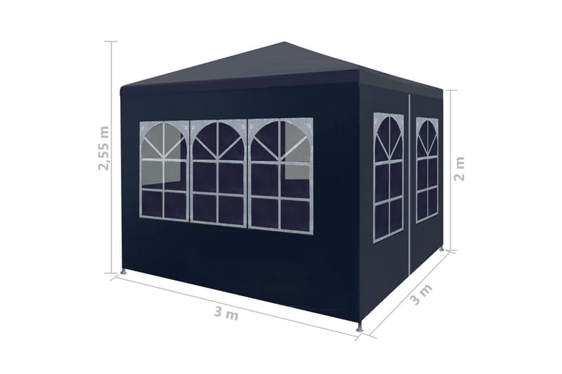 Partytält 3x3 m blå - Blå - Partytält - Trädgårdstält & förvaringstält