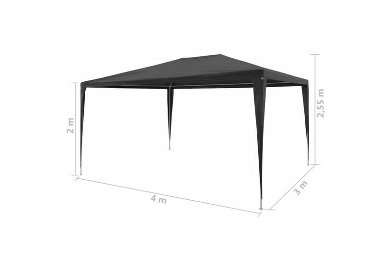 Partytält PE 3x4 m antracit - Grå - Trädgård & spabad - Utemiljö - Förvaring utomhus - Trädgårdstält & förvaringstält - Partytält
