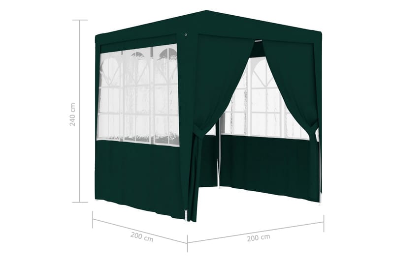 Professionellt partytält med väggar 2x2 m grön 90 g/m² - Grön - Partytält - Trädgårdstält & förvaringstält