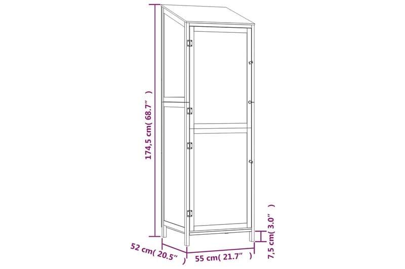 beBasic Trädgårdsbod antracit 55x52x174,5 cm massivt granträ - Anthracite - Förrådsbod